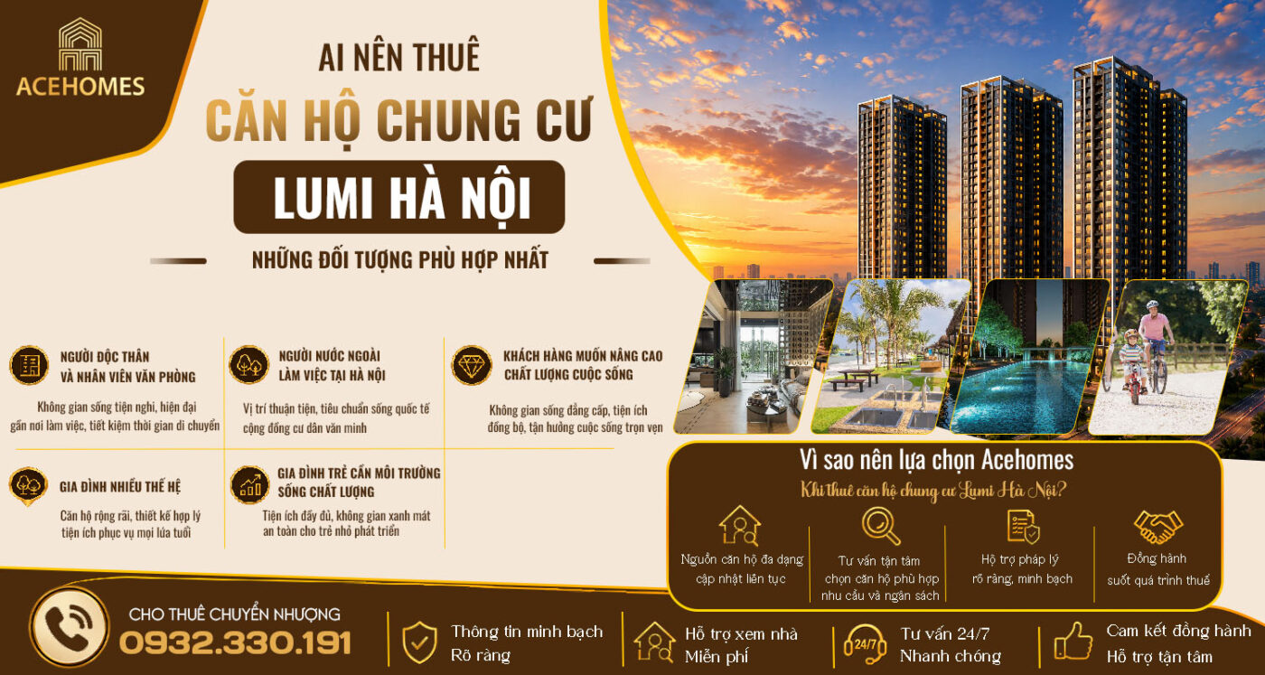 Ai nên thuê căn hộ chung cư Lumi Hà Nội? Những đối tượng phù hợp nhất