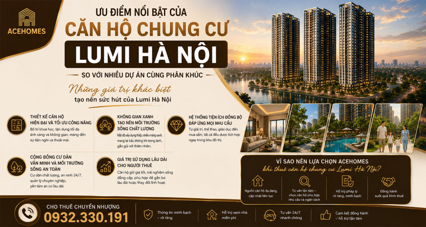 Ưu điểm nổi bật của căn hộ chung cư Lumi Hà Nội so với nhiều dự án cùng phân khúc