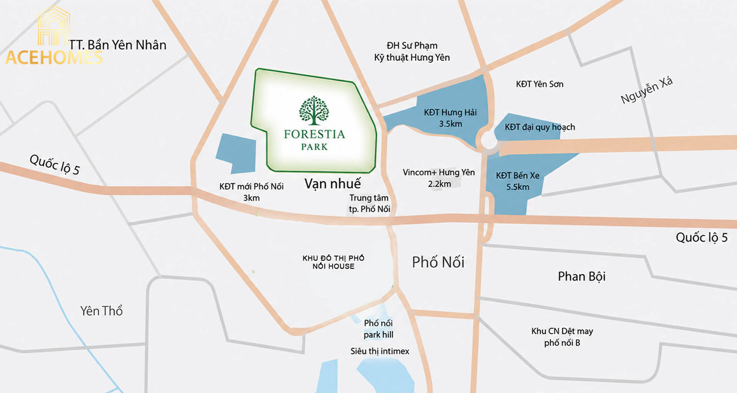 Vị trí Forestia Park Phố Nối ở đâu?