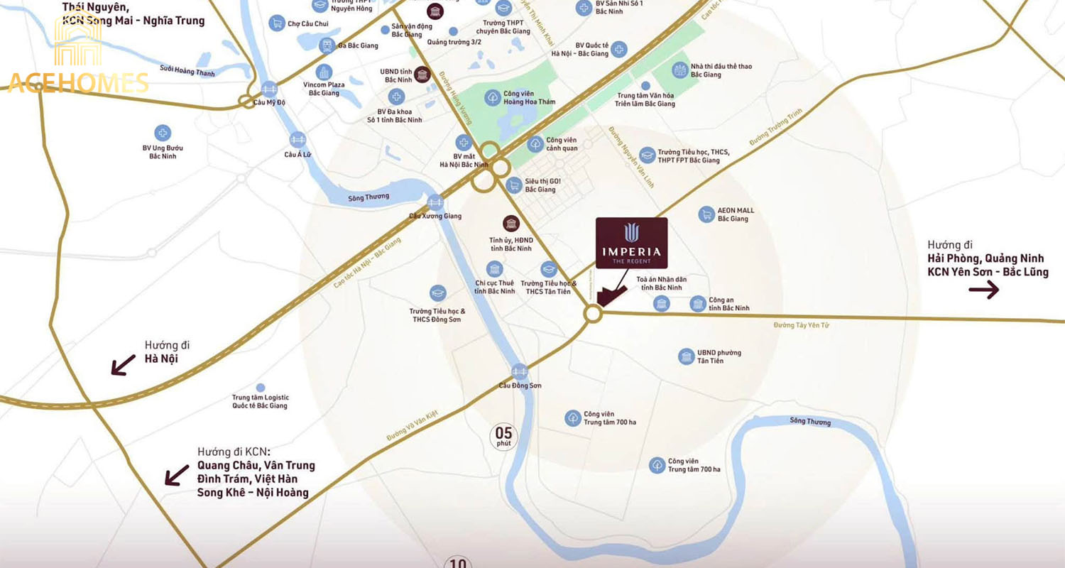 Vị trí Imperia The Regent tại Ngã 6 Đồng Sơn