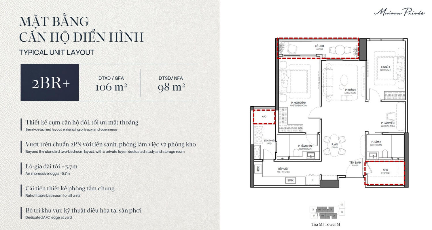 Căn hộ 2 phòng ngủ+