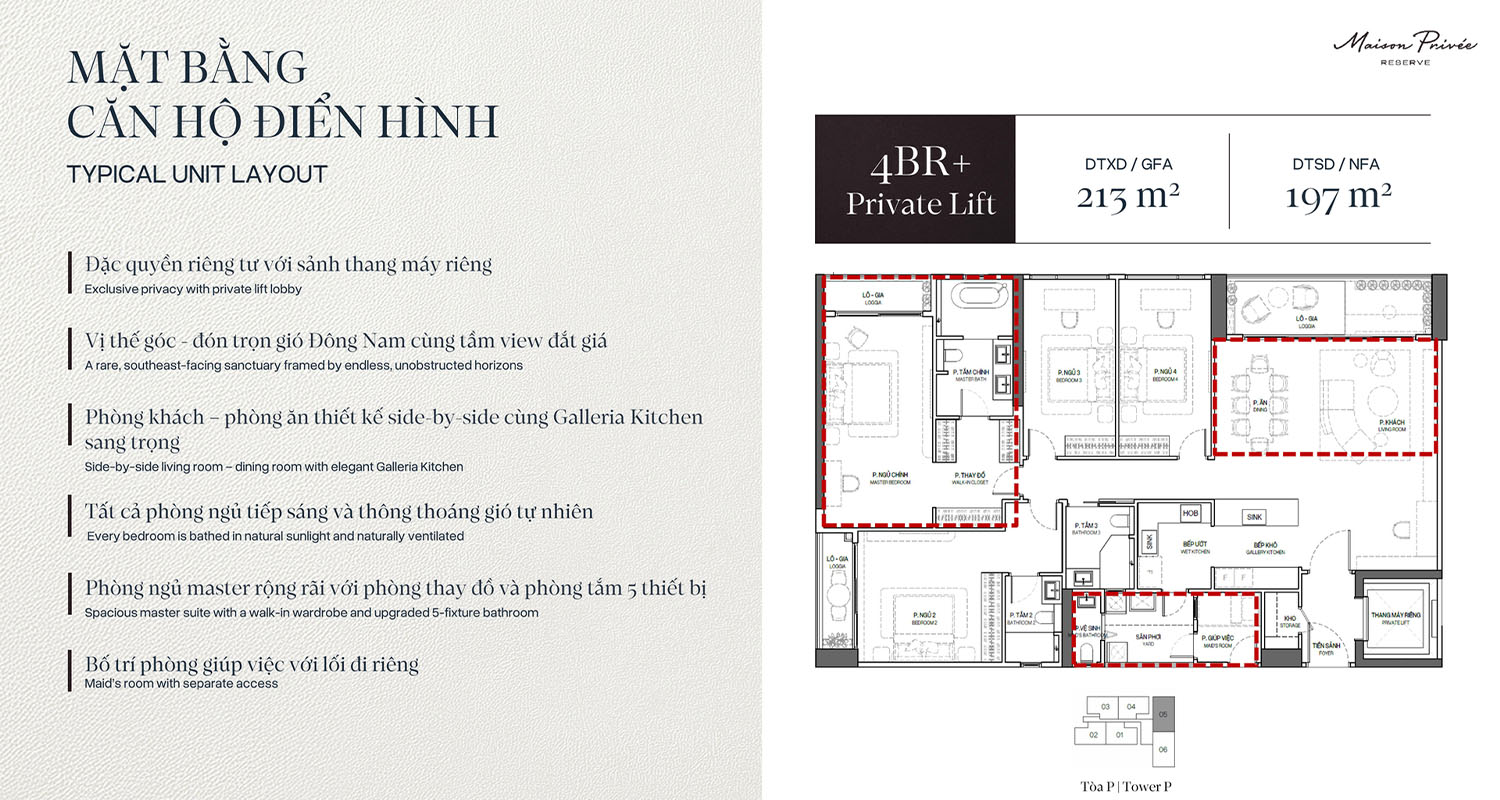 Căn hộ 4 phòng ngủ+