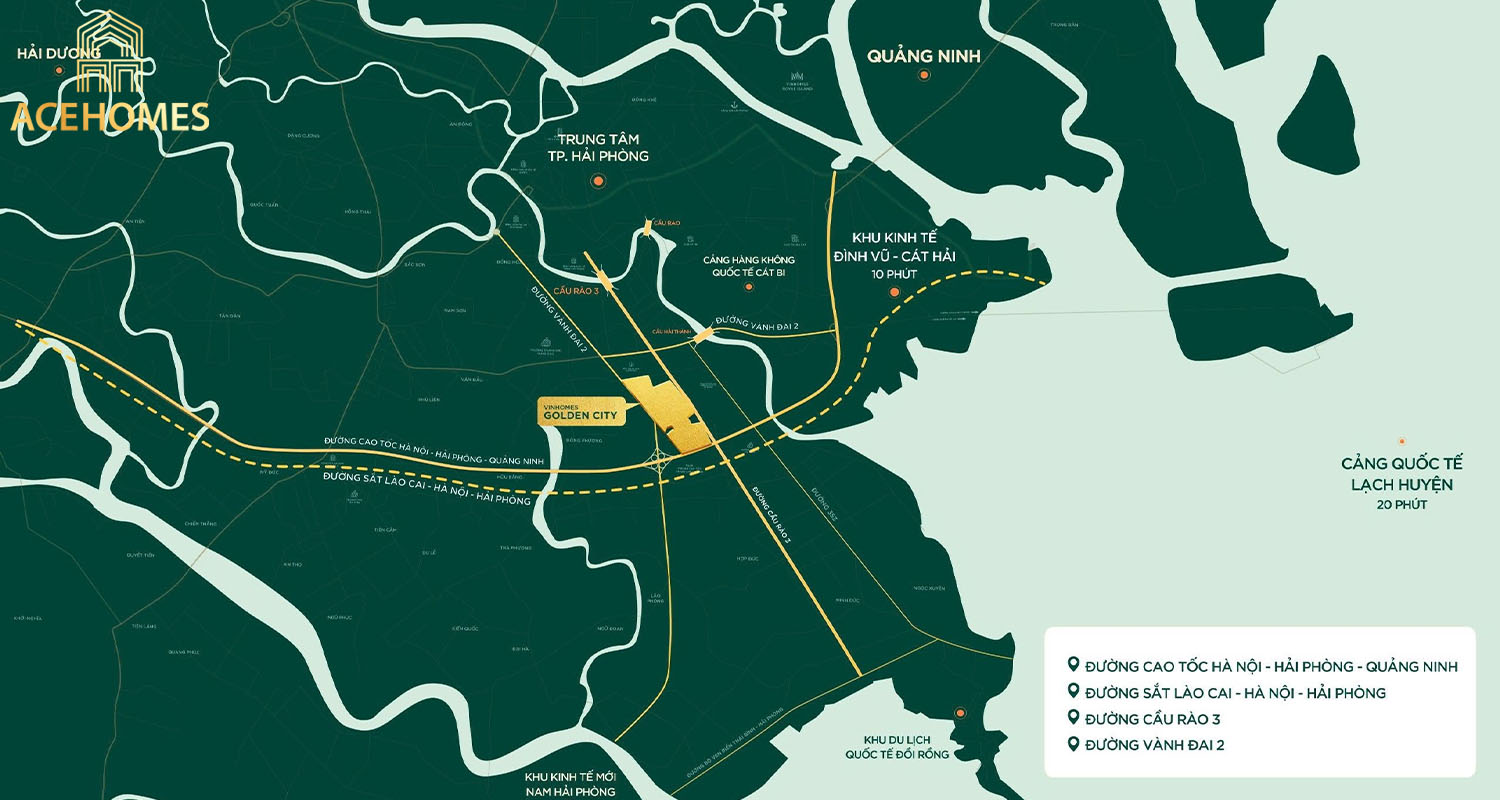 Vị trí Vinhomes Golden City Dương Kinh