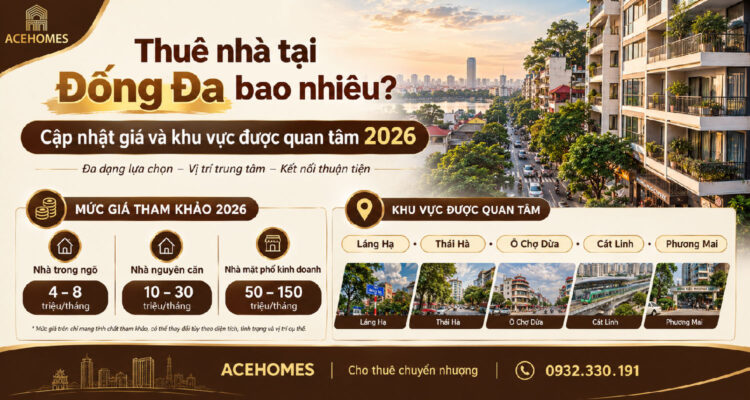 Thuê nhà tại Đống Đa bao nhiêu? Cập nhật giá và khu vực được quan tâm 2026